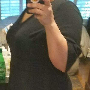 Black knit midi dress Lands End